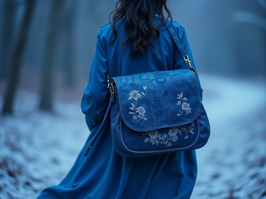 Indigo dyed messenger bag