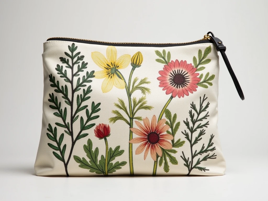 Botanical print clutch